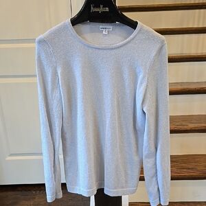 NEW Minnie Rose Shimmering Silver Knit Top